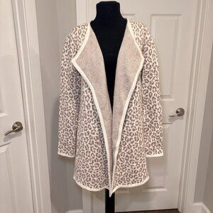 Burgess St. Moritz Open Coat, Cotton/Cashmere/Mohair Animal Print Cardigan, M